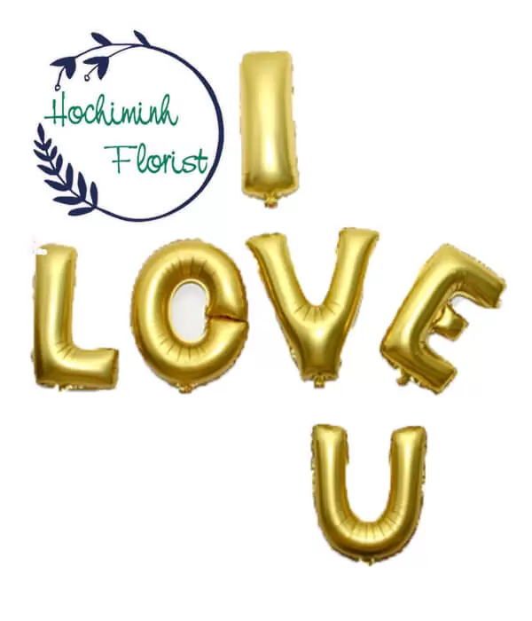 Gold Letters I Love You Balloons