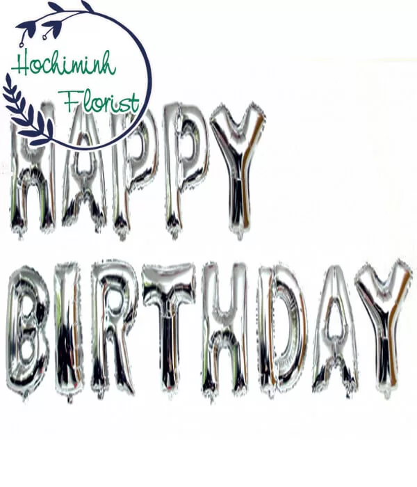 Silver Letters Birthday Balloon
