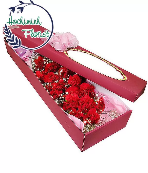 4 Dozen Red Carnations In A Box