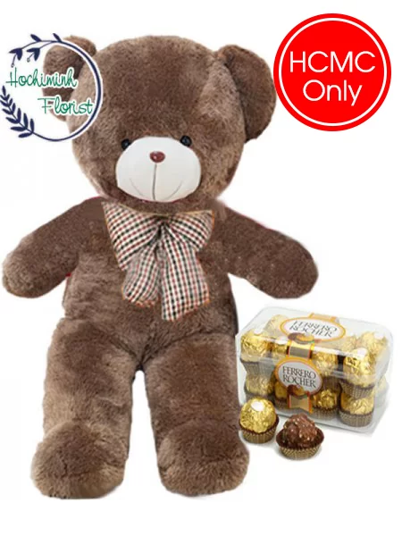 *Honey ( Combo:60cm Teddy + Ferrero Rocher )